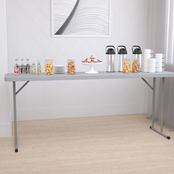 Flash Furniture 18 X 70.8 X 29, Metal, Plastic, Plastic: Polyethylene Top, Gray RB-1872-GY-GG